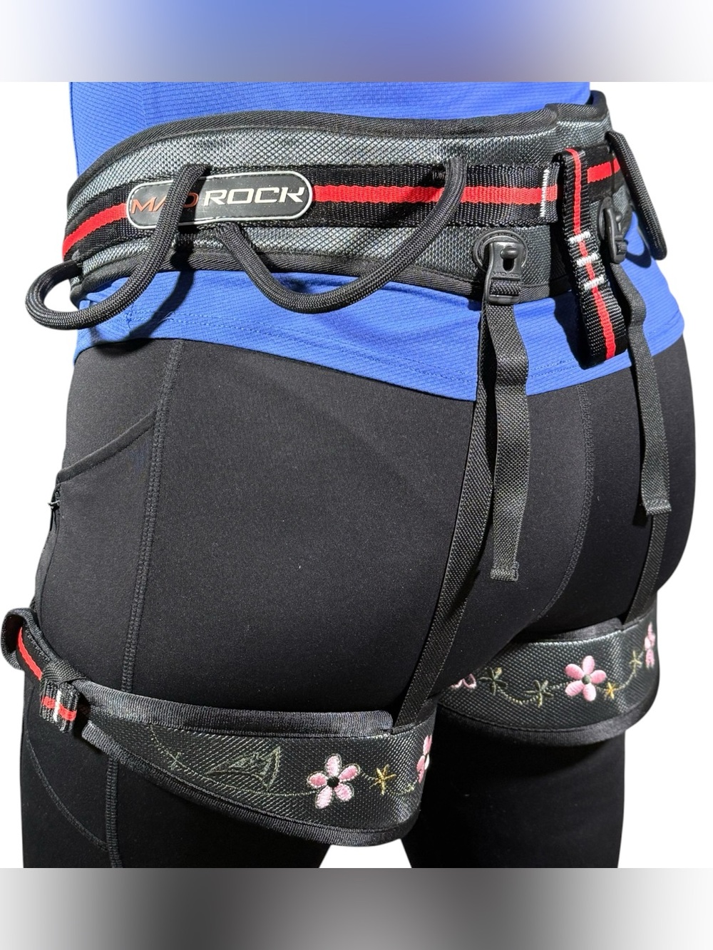 Mad Rock Venus Climbing Harness Women’s Size Medium Red/Black Flowers New